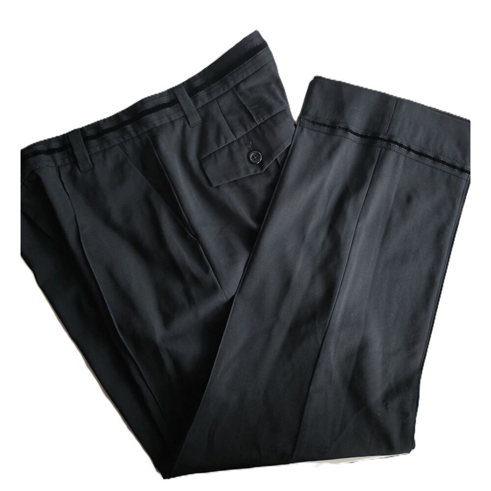 Marc Jacobs Designer Trousers Pants Black Cropped Tuxedo Trim Sz 10 Retail $495 - Picture 8 of 15